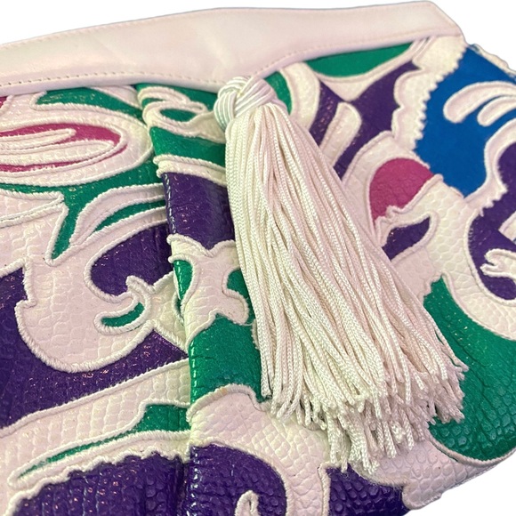 Vintage 90s BRACCIALINI Leather Clutch - Picture 9 of 10